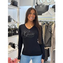 Guess - Ls Vn Stephanie Logo Swtr - Zwart