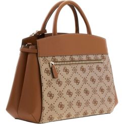 Guess - Melinda Logo Tri Comb Satchel - Beige