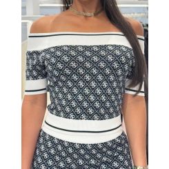 Guess - Off Shoulder Lise 4G Logo SWTR - Blauw