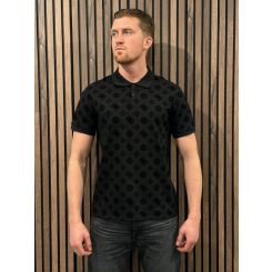Guess - Ss Flocked Peony Polo - Zwart
