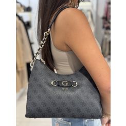 Guess - Izzy Top Zip Shoulder Bag - Zwart
