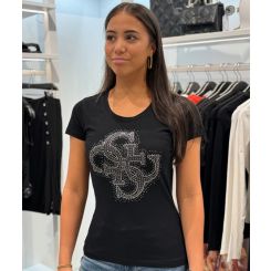 Guess - Ss Rn 4G Logo Tee - Zwart