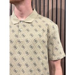 Guess - Ss All Over 4G Jacqaurd Polo - Beige