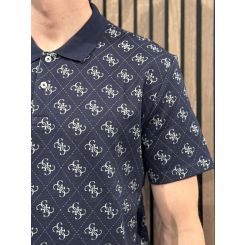 Guess - Ss All Over 4G Jacqaurd Polo - Blauw
