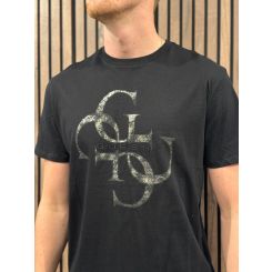 Guess - Ss Bsc Shimmer Quattro G Tee - Zwart