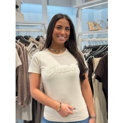 Guess - Ss Cn 3D Guess Script Tee - Beige