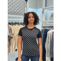 Guess - Ss Cn 4G Allover Tee - Zwart