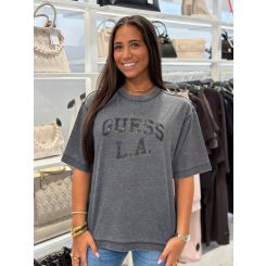 Guess - SS CN Burnout Oversize Tee - Zwart