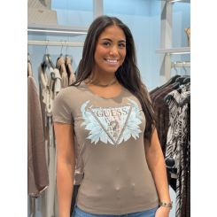 Guess - Ss Cn Flower Triangle Tee - Bruin