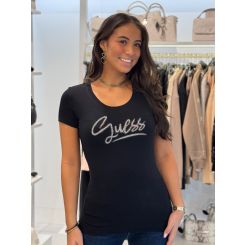 Guess - Ss Cn Guess Script Tee - Zwart
