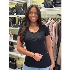 Guess - Ss Cn Guess Script Tee - Zwart