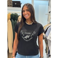 Guess - Ss Cn La Stars Tee - Zwart