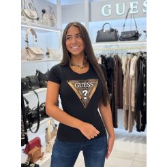 Guess - Ss Cn Leo Triangle Tee - Zwart