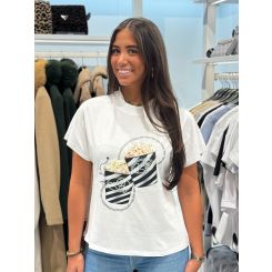 Guess - Ss Cn Popcorn Tee - Wit