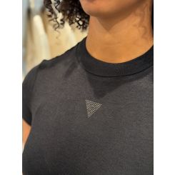 Guess - SS Licia Mock NK Top - Zwart