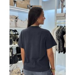 Guess - Ss Palm Print Washed Tee - Zwart