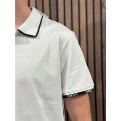 Guess - Ss Paul Pique Tipping Polo - Wit
