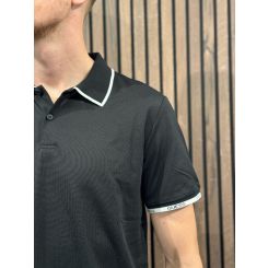 Guess - Ss Paul Pique Tipping Polo - Zwart