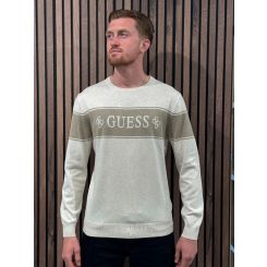 Guess - Geoffrey Cn Ls Logo Swtr - Beige