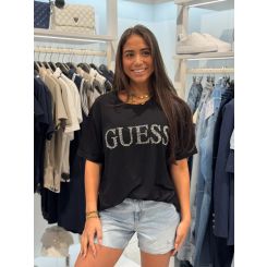 Guess - Guess Logo Long Ss Tee - Zwart