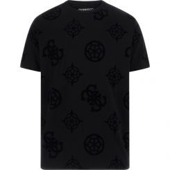 Guess - Ss Bsc Guess Peony Print Tee - Zwart