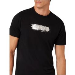 Guess - Ss Bsc Metallic Deboss Logo Tee - Zwart