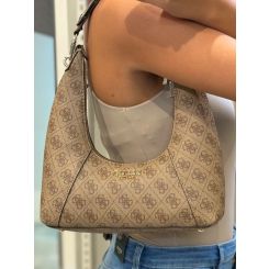 Guess - Calista Top Zip Shoulder Bag - Beige