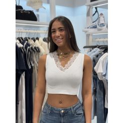 Guess - Raquel Lace Seamless Top - Wit