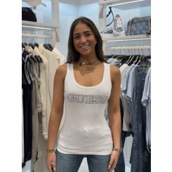 Guess - Sl Embellished Logo Tank Top - Wit