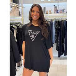 Guess - Triangle Strass Ss Maxi Tee - Zwart