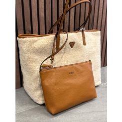 Guess - Victtoria Large 2 In 1 Tote - Beige