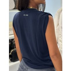 Guess - Vn Eleveted Basic Top - Blauw