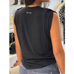 Guess - Vn Eleveted Basic Top - Zwart