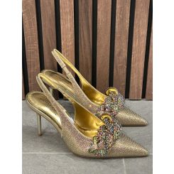 Kurt Geiger - Crystal Chain Slingback - Goud