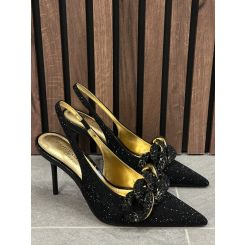 Kurt Geiger - Crystal Chain Slingback - Zwart