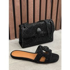 Kurt Geiger - Eagle Cut Out Flat Sdl Dr - Zwart