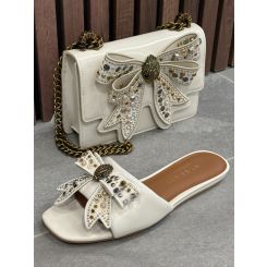 Kurt Geiger - Kensington Bow Flat Sdl - Beige