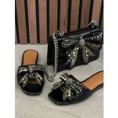 Kurt Geiger - Kensington Bow Flat Sdl - Zwart