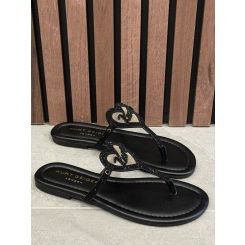 Kurt Geiger - Kurt Heart T Bar Flat - Zwart