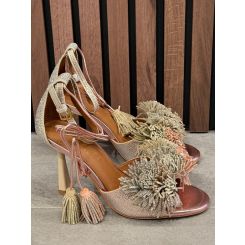 Kurt Geiger - Pom Pom Ankle Tie Sandal - Rosé