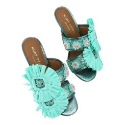 Kurt Geiger - Raffia Buckle Sandal - Groen