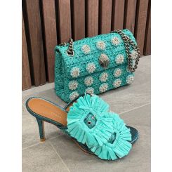 Kurt Geiger - Raffia Mini Kensington - Blauw