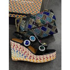 Kurt Geiger - Octavia Espadrille Wedge - Zwart