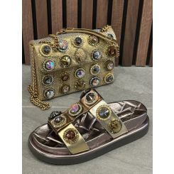 Kurt Geiger - Orson Crystal Sandal - Goud