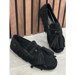 Kurt Geiger - Tassel Fringe Moccasin - Zwart