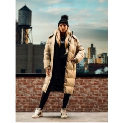 Malelions - Women Matt Long Puffer Jacket - Beige