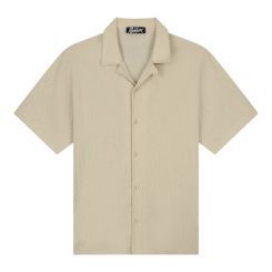 Malelions - Men Emblem Seersucker Shirt - Beige