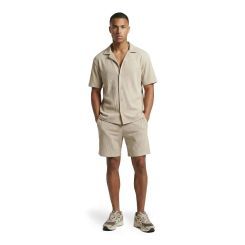 Malelions - Men Ribbed Shorts - Beige
