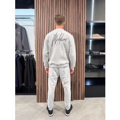 Malelions - Men Striped Signature Sweatpants - Grijs