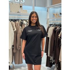 Malelions - Woman Italian Summer T-shirt Dress - Zwart